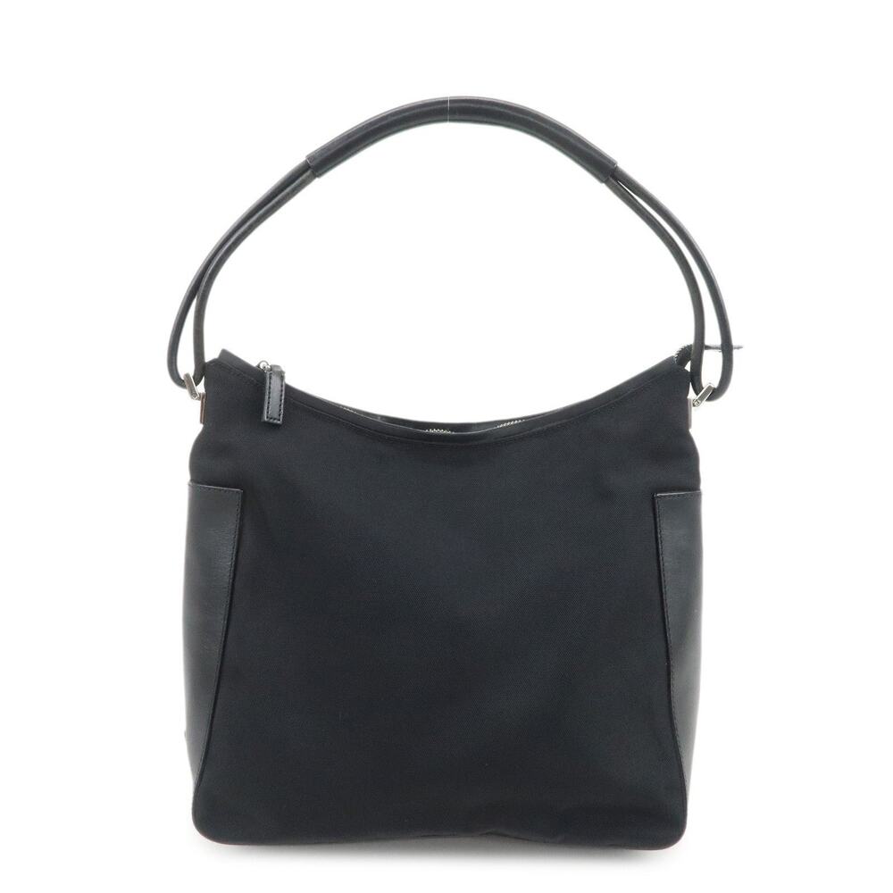 Gucci Nylon Leather Shoulder Bag Black